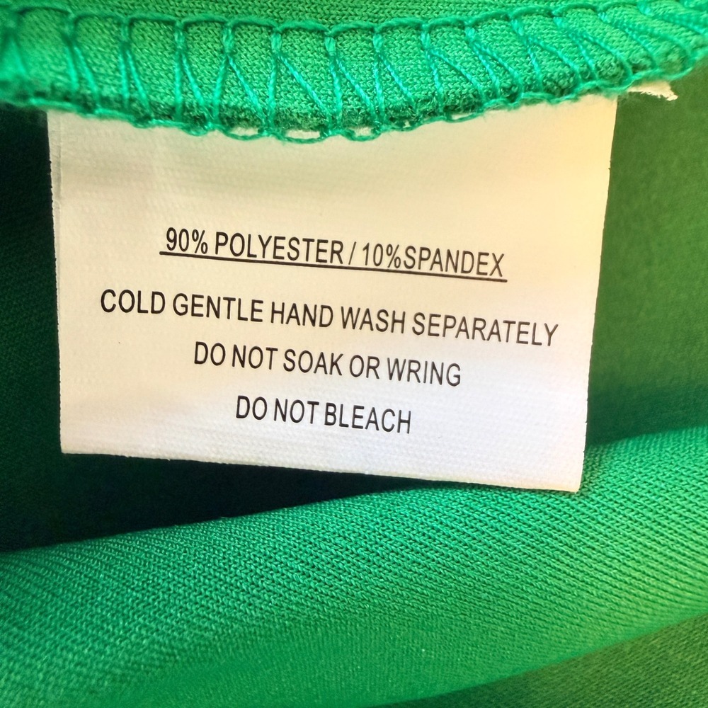 Here Comes The Sun Kelly Green Bodycon Cocktail Midi Dress Small - Picture 9 of 9